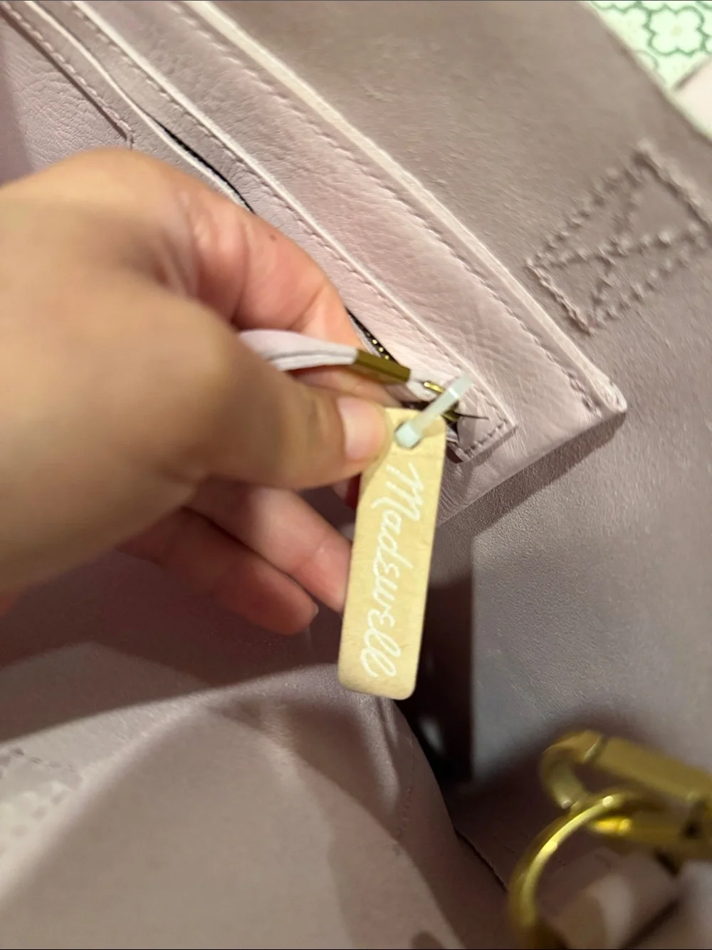 Madewell Leather Tote Bag in Dusty Rose